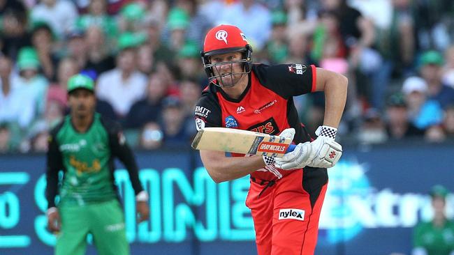 Cameron White bats for Melbourne Renegades against fierce cross-town rivals the Melbourne Stars on New Year’s Day.