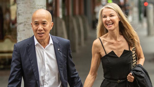 Dr Charlie Teo arrives at the medical inquiry in February with his fiance Traci Griffiths. Picture: Julian Andrews