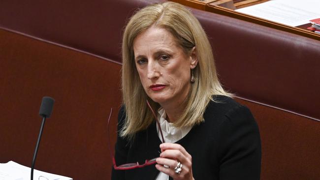 Senator Katy Gallagher during Question time in the Senate.