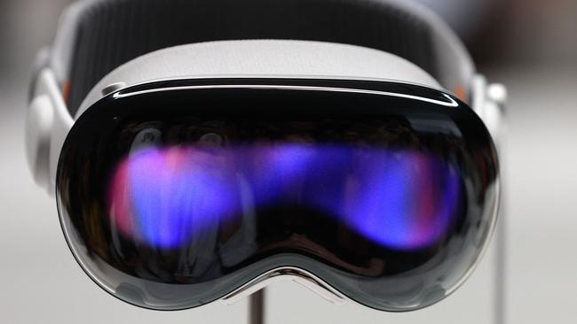 The device requires significant computing power, has a battery life of two hours, and allows for interactions with others through eye projection. Picture: Justin Sullivan/Getty Images