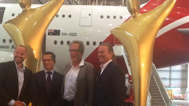 Team G-day meets the AACTAs: hanging in the Qantas hangar.