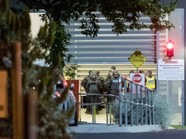 Police at the scene as prisoners riot at the Melbourne Youth Justice Centre in November. Picture: Mark Dadswell