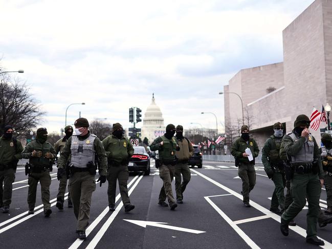 Park rangers patrol Pennsylvania Avenue near the US Capitol in Washington, DC. Picture: Getty Images/AFP