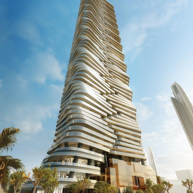 AN artist's impression of the 88-level apartment tower to be built by China-based conglomerate Forise Holdings in Surfers Paradise.