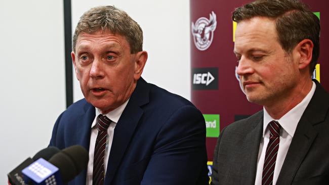 New Sea Eagles CEO Lyall Gorman and chairman Scott Penn. Photo: Adam Yip