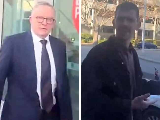 The PM wasn't keen to stop and chat with a man on a Perth street who peppered him with questions about gas industry tax and royalties.