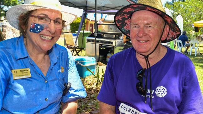 Casino Area Rotary governor John Oomen with his wife Narelle at the Casino Mini Trains.