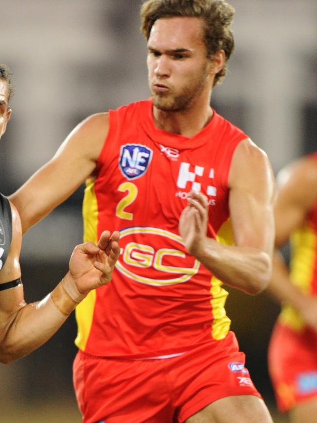 Jack Scrimshaw in action for Gold Coast’s NEAFL team. Picture: Felicity Elliott