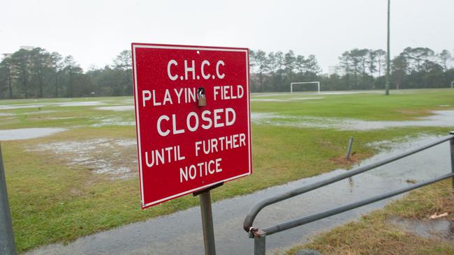 York Street fields have spent much of this season under water due to heavy rain. Picture: Trevor Veale