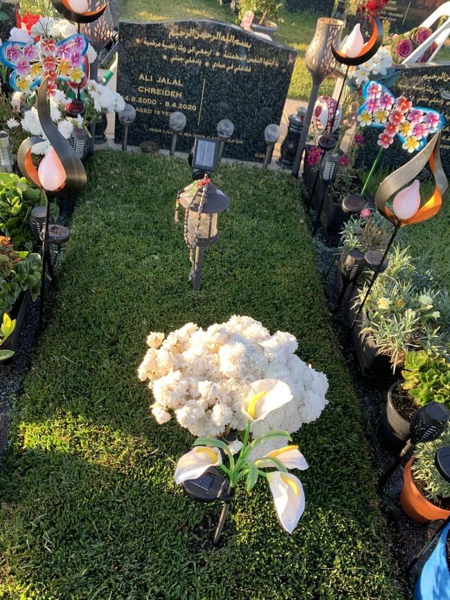 Ghada Chreideh, who lost her 19-year-old son Ali in a car accident last year, says the harsh restrictions meant she wasn’t able to place flowers on the grave of her son for what would’ve been his 20th birthday last Sunday. Picture: Supplied