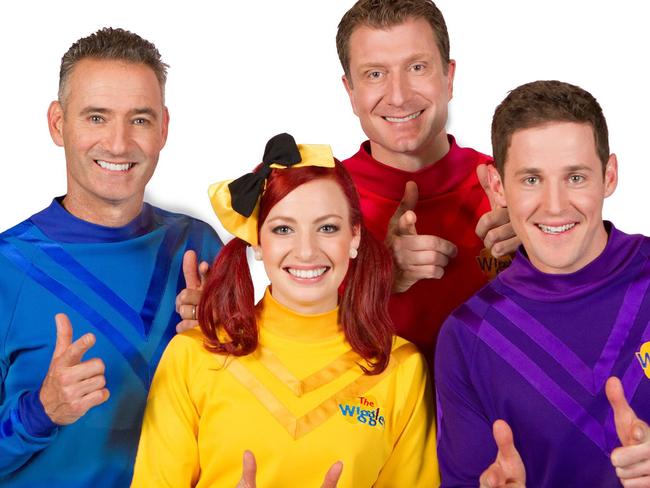The Wiggles, from left, Anthony Field, Emma Watkins, Simon Pryce and Lachlan Gillespie. Supplied by Bec Brown Communications.