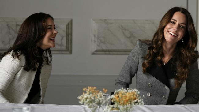 Denmark's Crown Princess Mary and the Duchess of Cambridge in Denmark. Picture: Alastair Grant – Pool/Getty Images