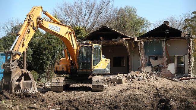 Demolition under way at Auburn Rd, Hawthorn. Picture: Hamish Blair