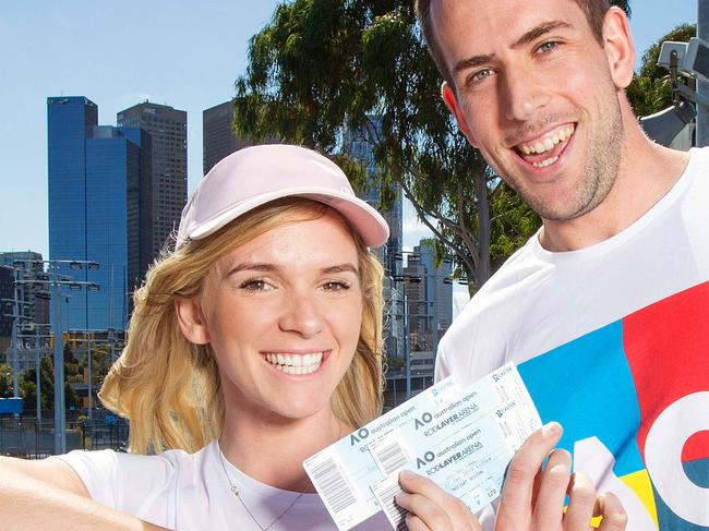 Story about Australian Open Tennis. Emma and Leigh. (Emma Weir, Leigh Sherman). Picture: Mark Stewart