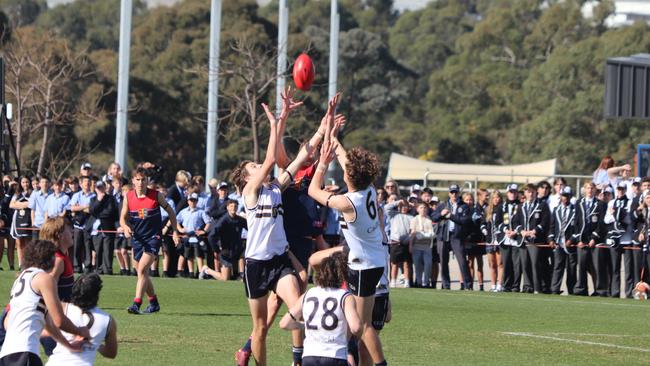 Caulfield and Brighton players during last year’s epic encounter. Picture: Supplied.