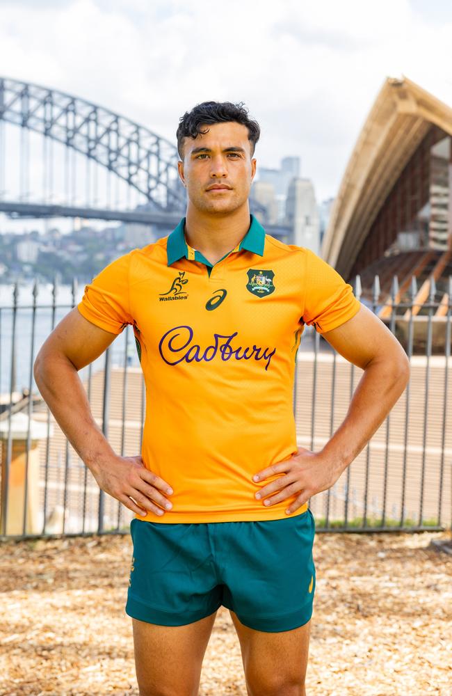 Joseph-Aukuso Suaalii in Wallabies colours for the first time.