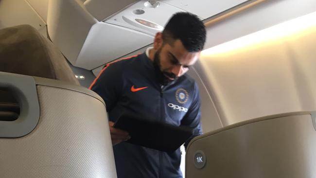 Indian captain Virat Kholi flying from Melbourne to Sydney.