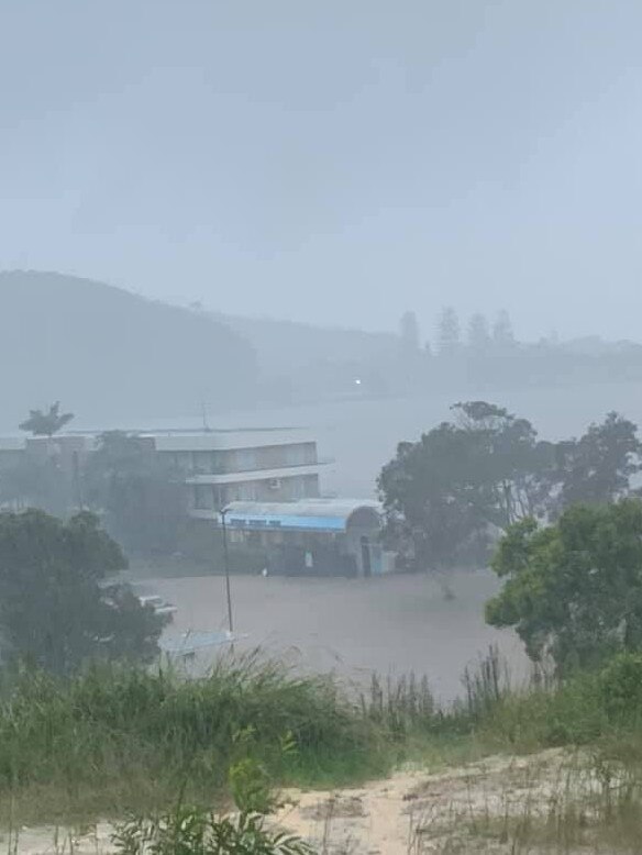 Major flooding inundates Nambucca Heads. Picture: Facebook