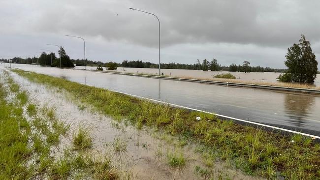 The Pacific Highway is closed in both directions at Coopernook north of Taree. Picture: Live Traffic NSW