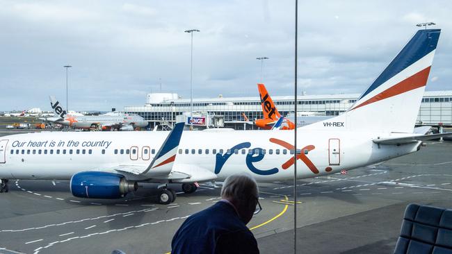 SYDNEY, AUSTRALIA. NewsWire Photos.July 30, 2024.Generics of Rex airlines at Sydney domestic airport. The Australian airline is forced into a trading halt amid questions about the airlineÃs future.Picture: NewsWire / Jeremy Piper