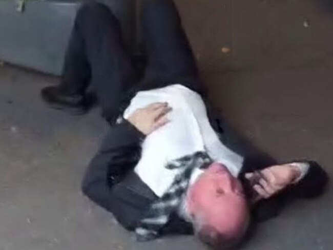 Barnaby Joyce pictured on the ground on Wednesday night. Picture: X