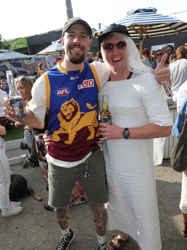 AFL grand final celebrations around Geelong . The Torquay Hotel Torquay left: Joe Connelly and Jeremy Hancock Picture: Mark Wilson