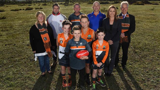 Helen Gray (second from right) and members of stakeholder clubs in the push for the New Gisborne Regional Sports Fields precinct. Picture: David Smith