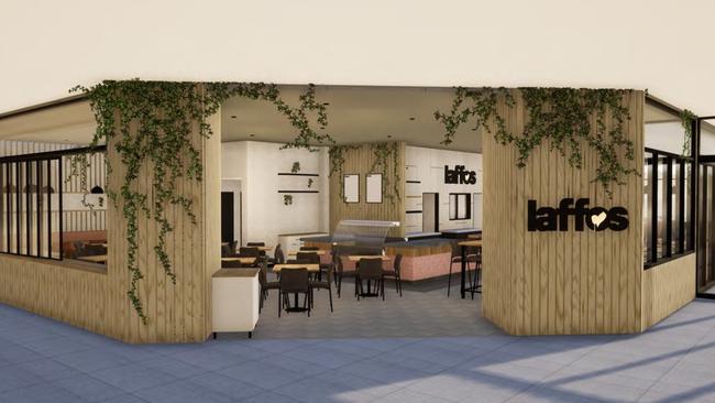 Design plans for the expansion of Laffos Bar &amp; Pizzeria at Caneland Central. Picture: Contributed