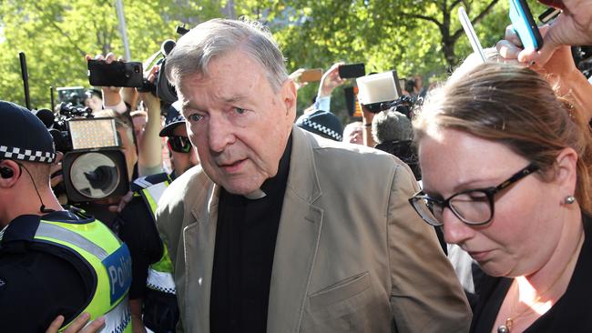 George Pell arrives at the court in Melbourne last month. Picture: AFP