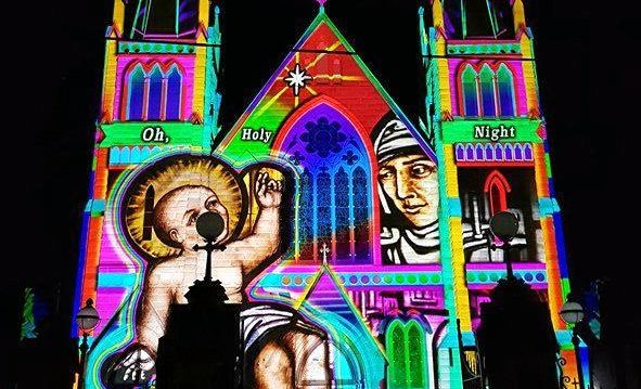 Photos of the Lights of Christmas display at the Rockhampton St Jospeh's Cathedral. Picture: Matthew Standing