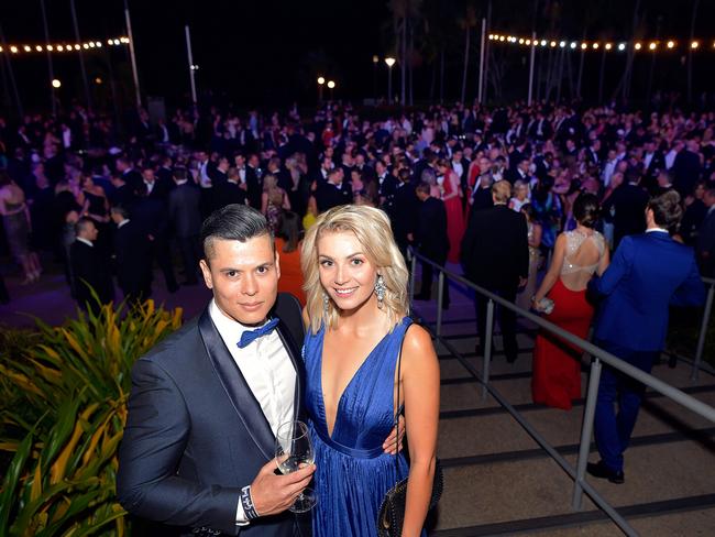 Randal Ashford, and Oliver Ashford at the 2017 Qantas Darwin Turf Club Gala Ball at SkyCity Casino. Picture: MICHAEL FRANCHI