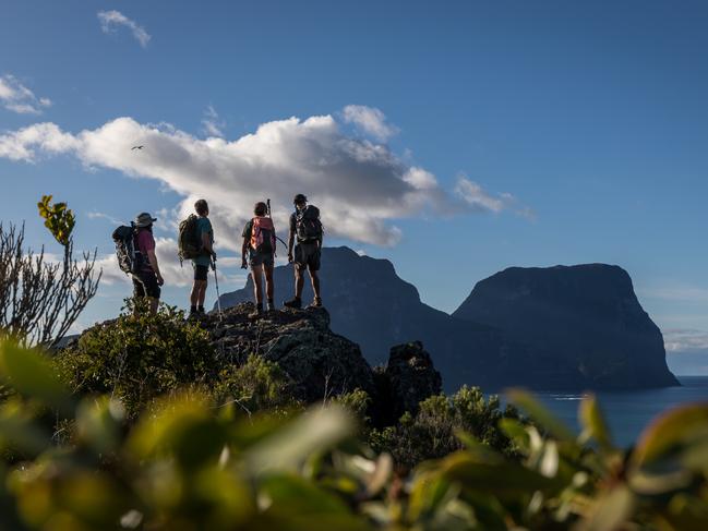 Hiking on Lord Howe Island. Picture: Luke Hanson