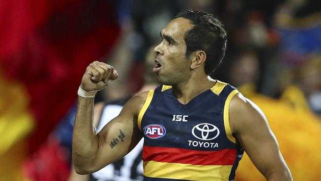 Eddie Betts gets his first goal during the Showdown. Picture Sarah Reed