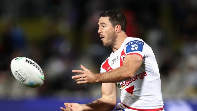 Ben Hunt of the Dragons passes during the round 19 NRL match between the St George Illawarra Dragons and the Manly Warringah Sea Eagles. (Photo by Jason McCawley/Getty Images)