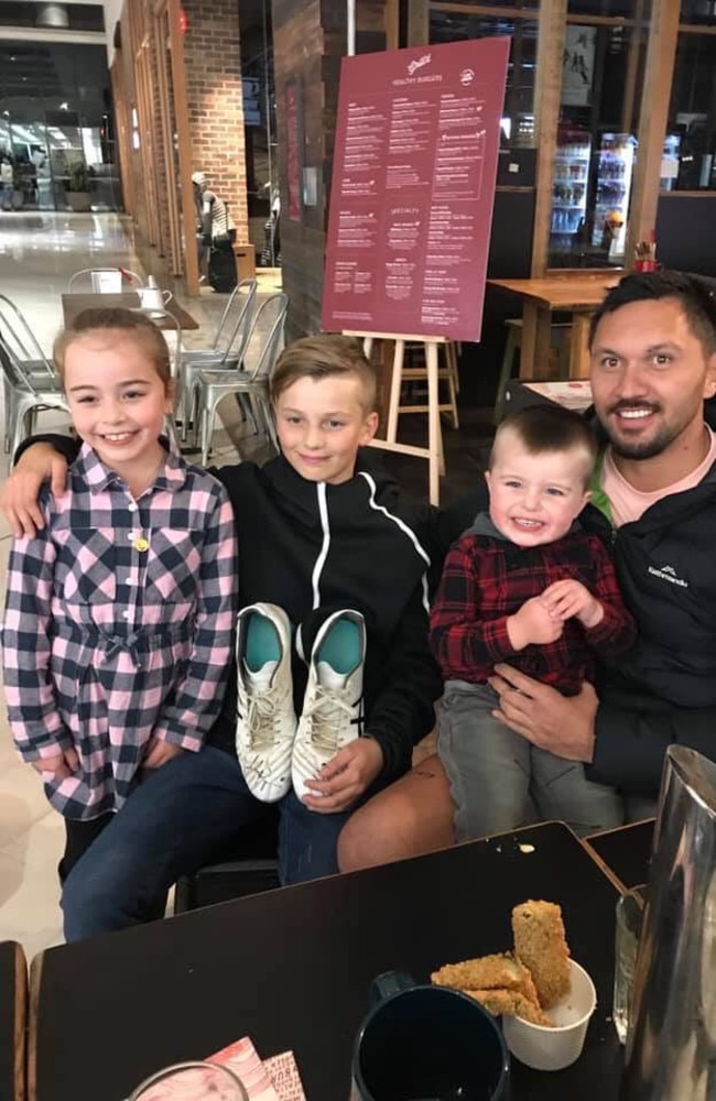 Rapana gave Brayden his playing boots and jersey.