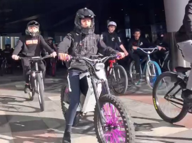 Teens prepare for a rideout in Melbourne. Picture: Social Media