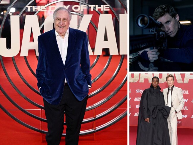 Frederick Forsyth at the UK premiere of The Day of the Jackal; Eddie Redmayne stars in the new series The Day of the Jackal based on the book by Frederick Forsyth; Lashana Lynch and Eddie Redmayne at the premiere of The Day Of The Jackal in Berlin.