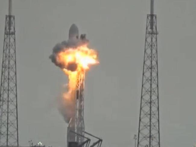 A Space-X Falcon 9 rocket exploding last week during a ground test. For NASA, the accident has added urgency to the question of when U.S. spacecraft will be ready once again to carry astronauts into orbit. Picture: US launch report/Reuters.