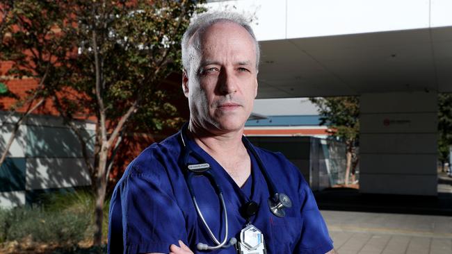 Dr David Pope, president of the SA Salaried Medical Officers Association, calling for proper payment of overtime for doctors. Picture: Sarah Reed