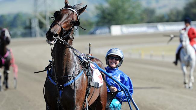 Natalie Rasmussen has won four pacing finals — all on the great Blacks A Fake.