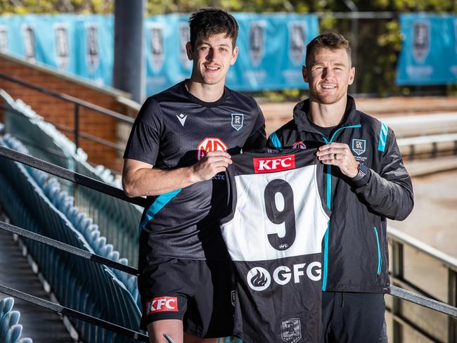 Power legend Robbie Gray passed down his jersey number to Butters. Picture: Tom Huntley