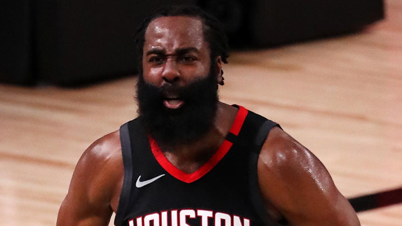 James Harden has a lot to think about. (Photo by Mike Ehrmann/Getty Images)