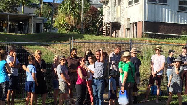 Protest at Jones St, Highgate Hill on February 8 over the demolition of pre-1911 homes.