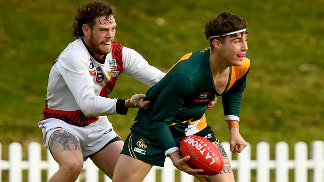 NFNL: Northcote Park’s Rory Patterson can’t escape. Picture: Josh Chadwick