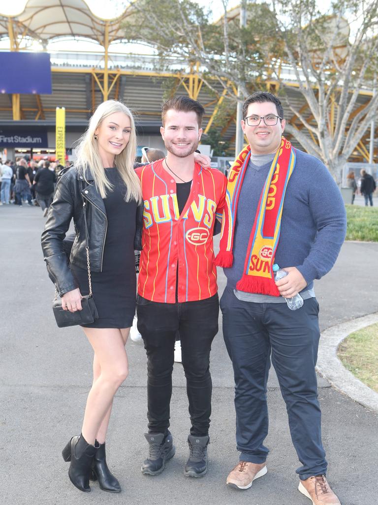 Gold Coast Suns vs. Collingwood. Melanie Cahill, Ben Darcy and Samuel Horner. 29 June 2024 Carrara Picture by Richard Gosling