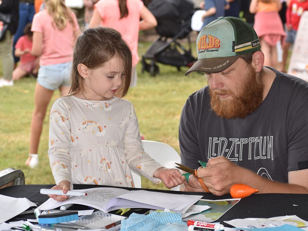 Robert and Nyah Corkin at the Queensland Museum Unearthed event in Mackay, August 2021. Picture: Lillian Watkins