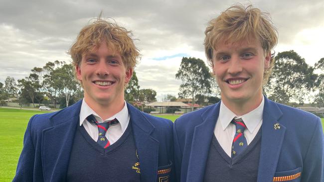 St Ignatius captains Eamonn Cronin (left) and Noah McDonald. Picture: St Ignatius College