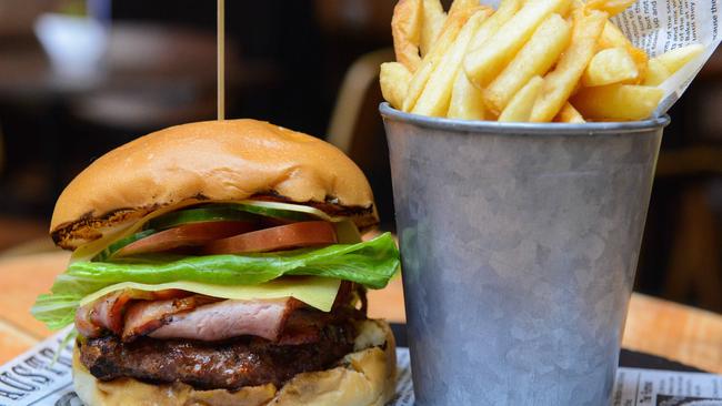 Burger at the new Port Noarlunga eatery, The Keg &amp; Barrel Steak House, Bar &amp; Grill.