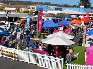 BUSTLING: Glendon St was a hive of activity for BaconFest 2019. Picture: Claudia Williams