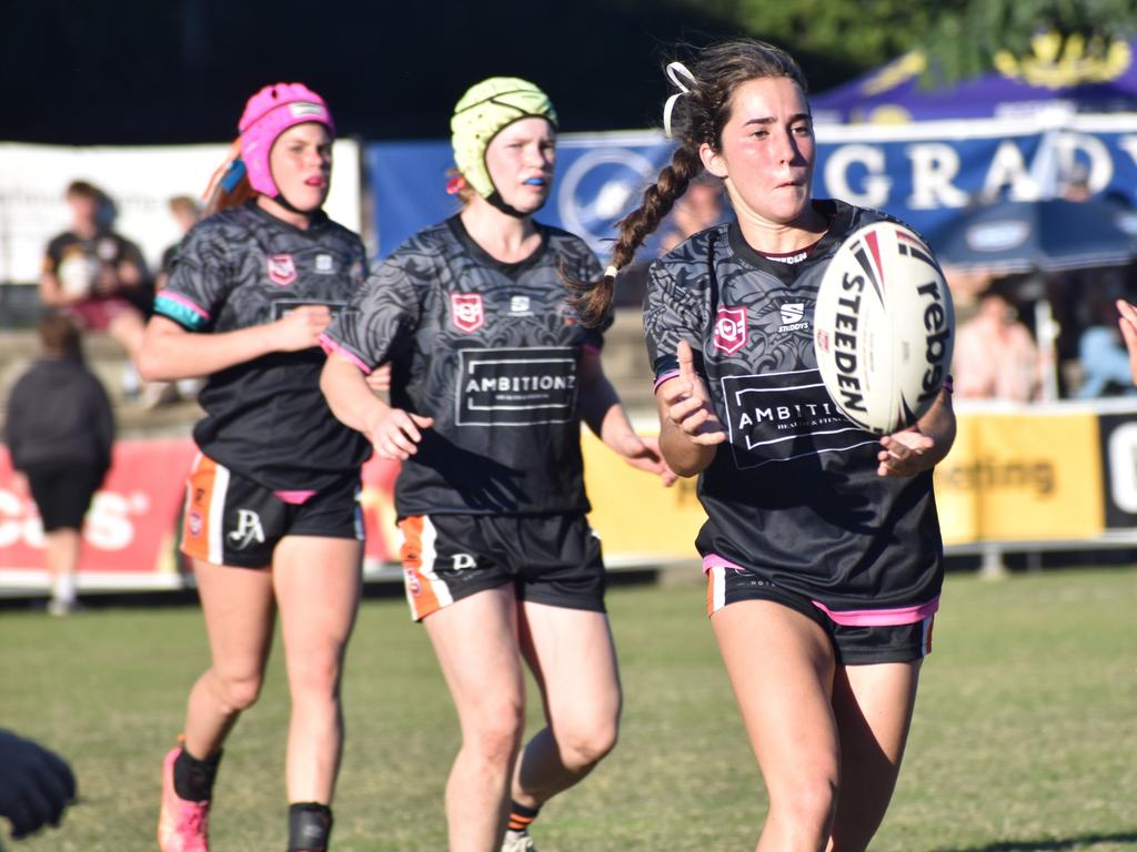 Rocky Junior League grand finals, under-17 girls, Rockhampton Tigers versus Norths, Rugby Park, on June 8, 2024.